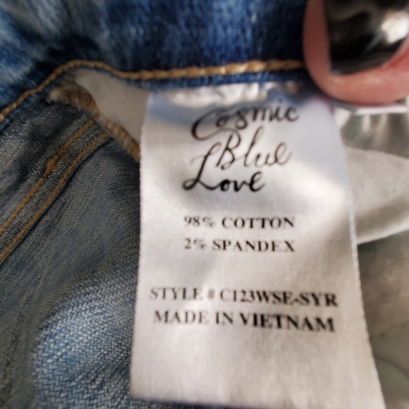 Cosmic Blue Love Sz 32. Light Wash high Rise.wide Leg - Picture 5 of 5